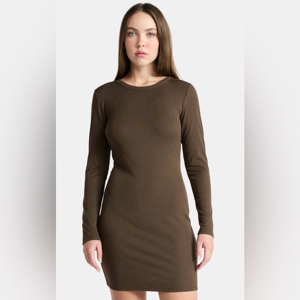 No Boundaries’ Women’s Elegant Brown Long Sleeve Mini Dress! NWT! Size XS!